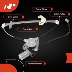 Rear Left Driver Side Power Window Regulator with 2-Pin Motor Rear Driver