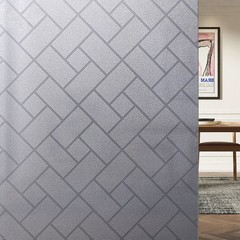 1 Pack Reusable Silver Window Privacy Film Non Adhesive Frosted Decorative Film