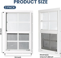 2 Pack Shed Windows 24″ x 36″ Small Sliding Windows Flush Mount Windows