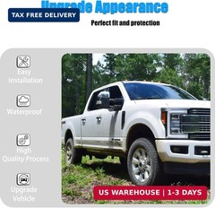 AUCERAMIC Chrome Plated Mirror Covers Caps Fit for Ford Super Duty 2017-2025 F-2