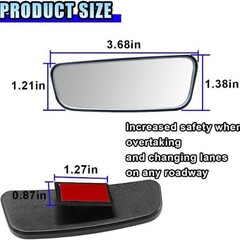 2PCS Rectangle Blind Spot Mirror for Car, Adjustable Wide Angle Mirror with Fram