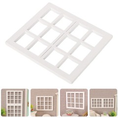 8pcs Dollhouse Window Frame Models – Wooden Miniature Bedroom Furniture For
