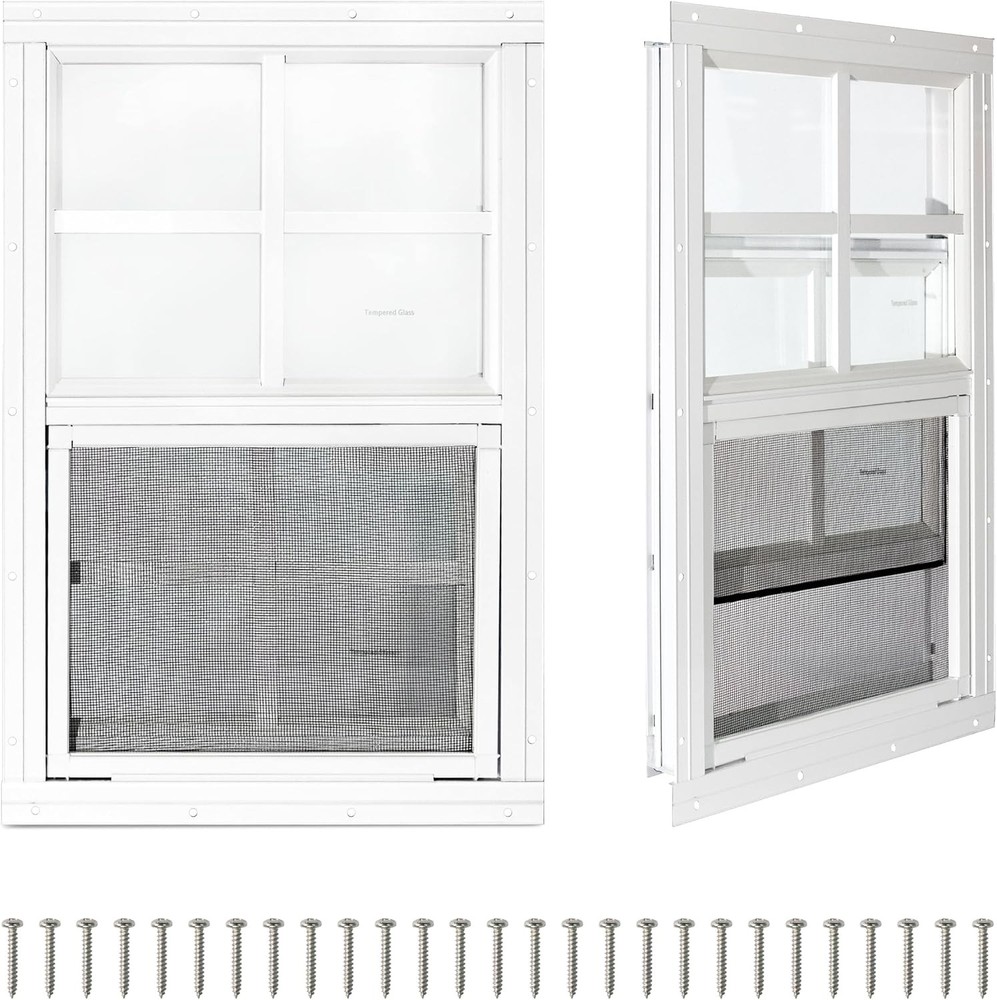 Flush Mount Shed Window COLORPAPA 16×16 Black 2pk