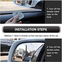 2 PCS Frameless Fan-shaped Convex Blind Spot Mirrors, Adjustable HD Glass for As