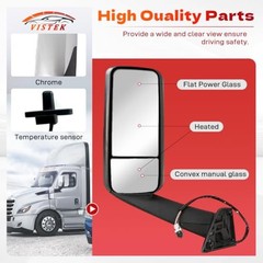 Driver Left Side Power Heated Door Mirror with Chrome Back Driver (LH) Side