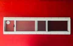 Mobile Home Window. 36″ x 8″ White Aluminum Slider Obscured Glass