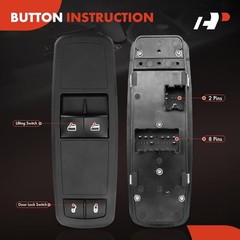 Replacement Power Window Switch Driver Side for 08-10 Town & Country