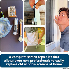 Window & Door Screen Repair Tool Kit, 20 PCS Screen Clips | Includes Screen Reta