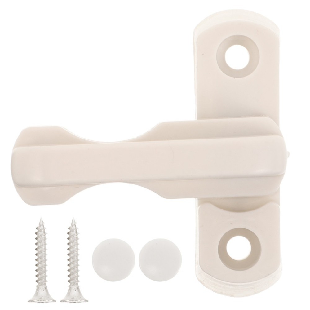 1 Set Reusable Door Padlock Safety Hasp Latch White Metal Lock