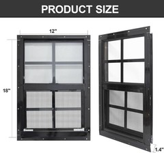 Versatile 12″ x 18″ Tempered Glass Windows for Sheds, Coops & Garages – 2 Pack