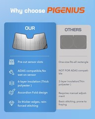 Pigenius Windshield Sunshade for Hyundai Elantra 2011-2016 Elantra Coupe 2013…