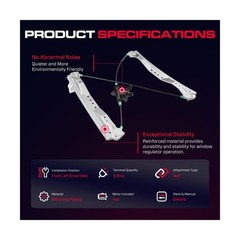 Front Driver Side Power Window Regulator with Motor (6 Pins) Fit for 2008-201…