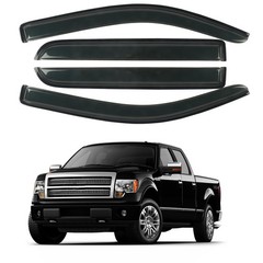 Rain Guards Window Visors Fit for 2009-2014 Ford F150 SuperCrew Cab Truck, Ou…