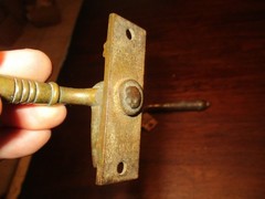 lot of 2 old Antique reclaimed brass window handle lock pull handle