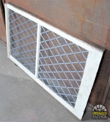 28″ x 49″ Leaded Glass Window in Oak Sash, Diamond Pattern