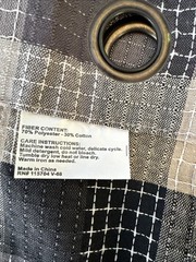 Two Piece Valances Or For Two Windows Checkered Brown Black White And Cream