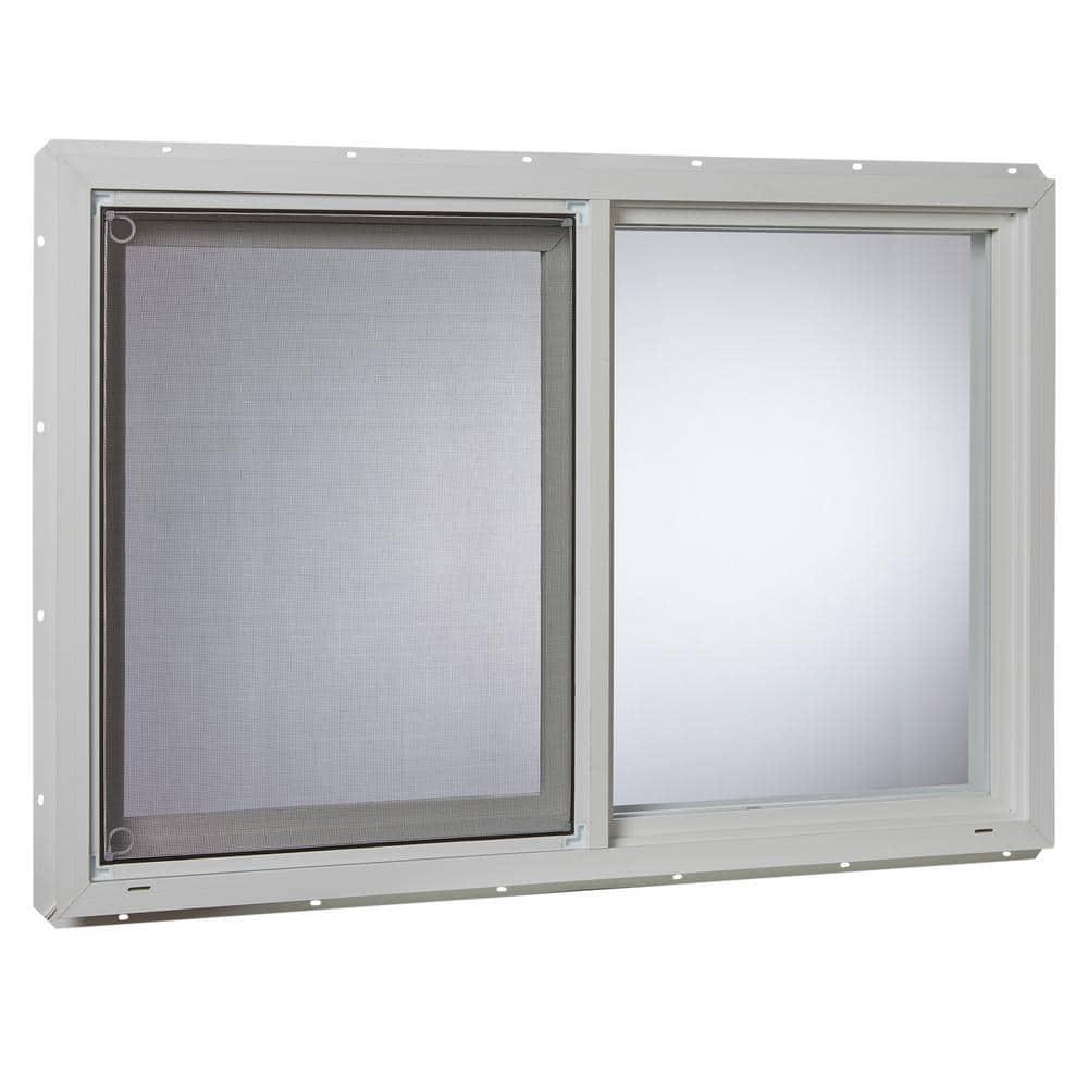 35.5 in. x 23.5 in. Utility Left-Hand Single Slider Vinyl Window Single Glass