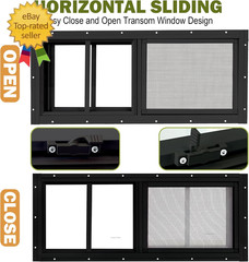 2 Pack Shed Windows, 10″X 18″ Black Sliding Window Suitable for Chicken Coop, Sh