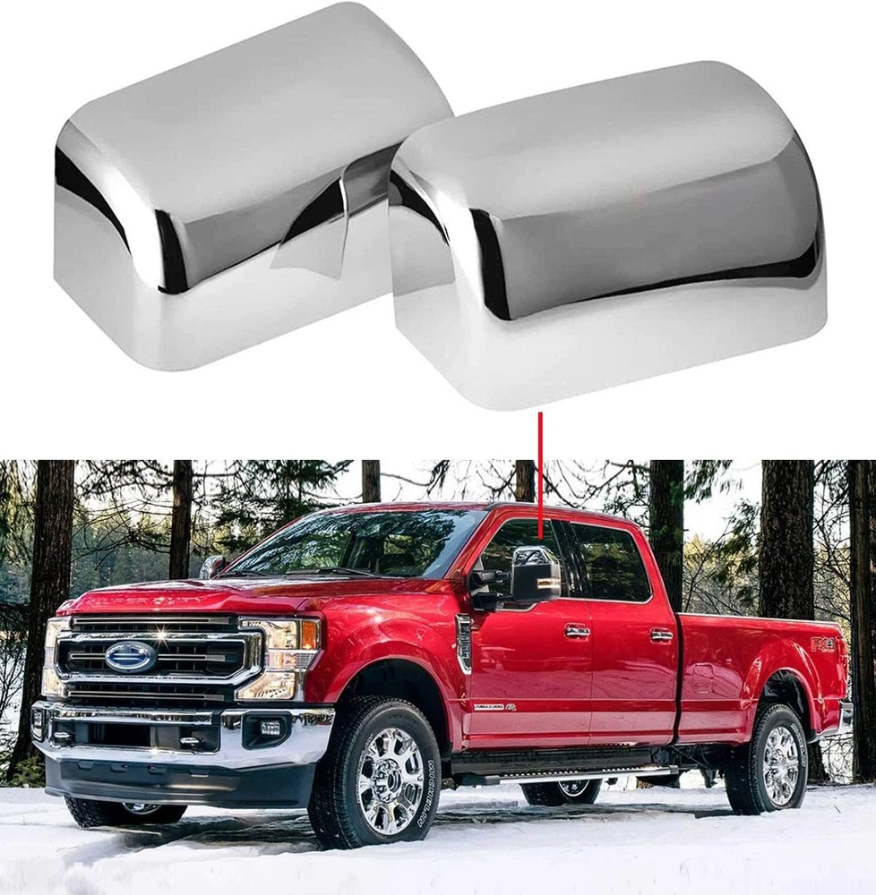 Super Duty Chrome Plated Mirror Covers Ultra Durable Top Half for 2008-2016 Ford