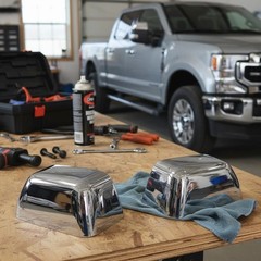 Chrome Plated Mirror Covers Caps Fit for Ford Super Duty 2017-2025 F-250 F-350 2