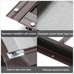 2 Pack Shed Windows 12×18 Black Frame Flush Mount Tempered Glass Fiberglass Scre