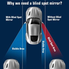 2PCS Blind Spot Mirror for Car Wide Angle Convex Rear View Mirror Kit