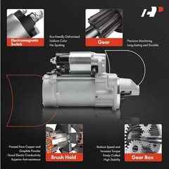 Starter Motor Compatible with Kia Soul 2012-2013 L4 1.8L, Forte 2014-2016 L4