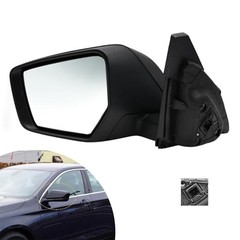 Gloss Black Driver Side Mirror Assembly Compatible with 2014-2019 Impala Left