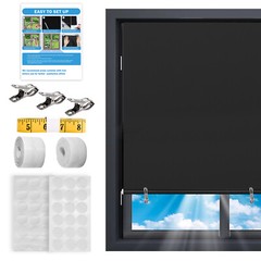 Portable Blackout Curtains Blackout Blinds for Windows Room + Hook & Loop Tapes