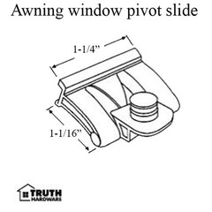 Awning window pivot slide assembly, Plastic – Black