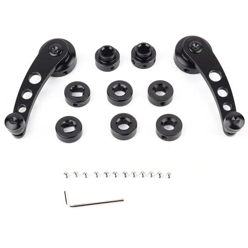 2pcs Alloy Window Handle, Window Riser and Crank Winder Set with Easy and Black