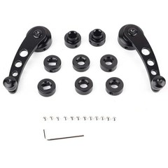 2pcs Alloy Window Handle, Window Riser and Crank Winder Set with Easy and Black