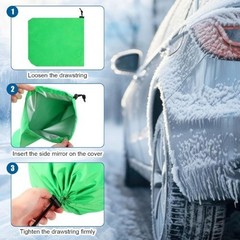 2 Pcs Universal Green Side Mirror Covers for Car Exterior Rearview Protection Ag
