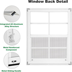 18″ X 23″ Shed Windows 2 Pack, Small Sliding Window with Tempered Glass & Metal