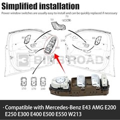 2139054803 Power Window Switch Front Left Driver Side Compatible with Brown