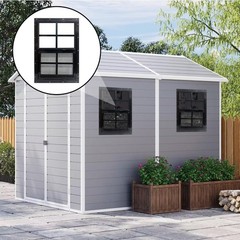 Compact 18×23 Shed Windows w/ Tempered Glass, 2 Pack – Black
