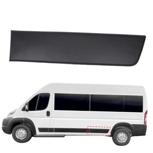 Rear Left Side Quarter Door Molding Panel Extended Black for RAM Promaster