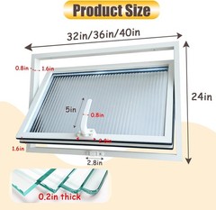 40x24in Windows for houses 360° Rotation Sliding Window Flush Mount Rotating