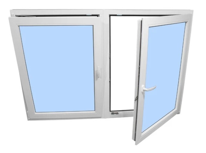 Tilt and Turn Windows White 48″ x 54″ Double Sash