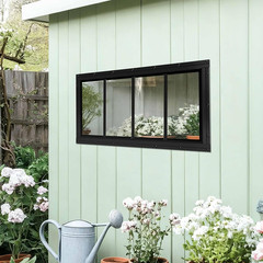 Shed Windows 2 Pack, Transom Windows 10″ X 23″ with Tempered Glass, Garage Doors