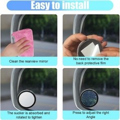 2″ 360° Adjustable Bling Rhinestone Rearview Mirror Blind Spot Color: Colorful