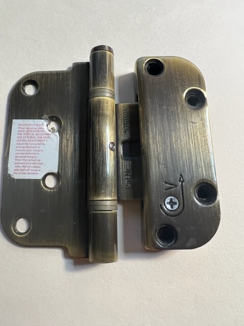 Amesbury Adjustable Hinge LH Vert Door & Frame Hinge Antique Brass