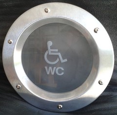 PORTHOLE VISION MATTE TOILET STAINLESS STEEL PANELS FOR DOORS phi 350 mm