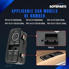 Front Left Driver Side Master Power Window Switch for 2012-2019 Porsche 911