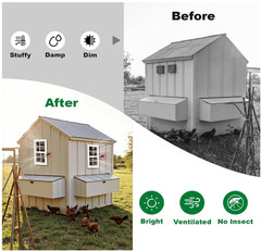 18″x23″ Shed Window 2-Pack with Tempered Glass for Outdoor Use