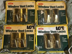 4 x 599XC LG&E Window Brass Vent Locks New in Packaging Home Protector