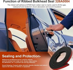 for Window Ribbed Bulkhead Seal Strip 3/5 in X 65 in 326A0004 Weather Stripping