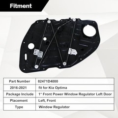 Front Left Side Power Window Regulator Compatible with Front Left Driver Side