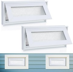 2 Pcs 16” x 8” Small Basement Windows White Aluminum Alloy Bathroom Window