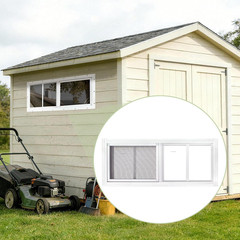 2 Pack Shed Windows, 10″X 18″ White Sliding Window Suitable for Chicken Coop, Sh